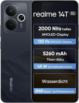 Realme 14T 5G (5260mAh) 256GB/8GB Obsidian Black
