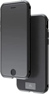 Black Rock 360° Glass Capa Premium Leather para Apple Phone SE (2022)/SE (2020)/iPhone 8/iPhone 7 Black