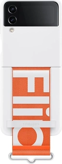 Samsung Silicone Capa with Strap para Galaxy Z Flip 4 White