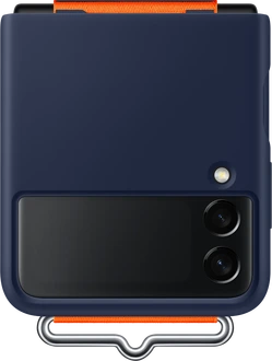 Samsung Silicone Capa with Strap para Galaxy Z Flip 3 Navy