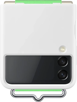 Samsung Silicone Capa with Strap para Galaxy Z Flip 3 White