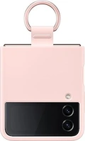 Samsung Silicone Capa with Ring para Galaxy Z Flip 4 Pink