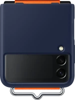 Samsung Silicone Capa with Strap para Galaxy Z Flip 3 Navy