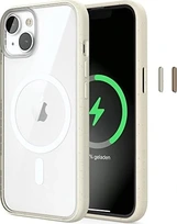 Woodcessories Clear Capa MagSafe para Apple iPhone 14 Plus Offwhite/Transparent