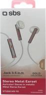 SBS Mobile Metal Earphones Gold Collection Pink
